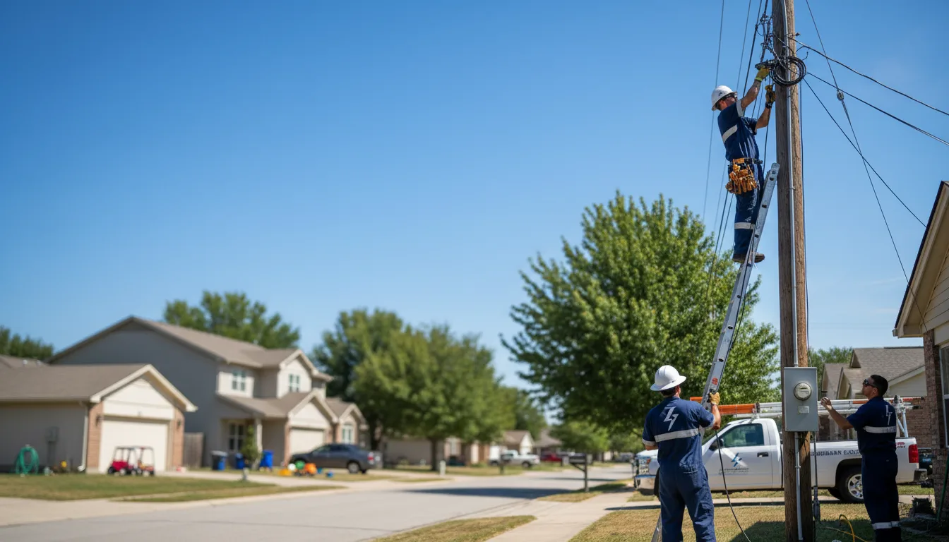 Residential electrician providing installation services in Bay City, TX